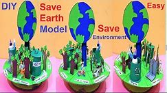 save earth project 3d model | environment model making using cardboard | diy | geography howtofunda