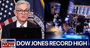 Dow Jones closes at all-time high after Fed signals interest rate cuts | LiveNOW from FOX