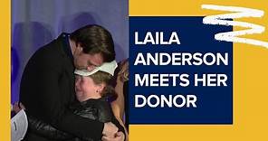 Laila Anderson meets her bone marrow donor | Full video, heartwarming moment!