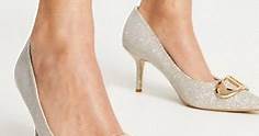 Zapatos de salón dorados de tacón con detalles metálicos de Dune London | ASOS