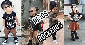 😎 moda ROCKERA para 👶 NIÑOS 2023 ⚡ outfit ROCKERO infantil🔥PEINADOS de ROCK and ROLL vestuario