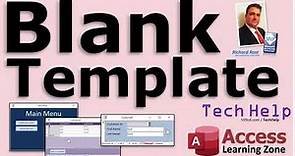 Microsoft Access Blank Database Template, Simple Customer Database, Main Menu Form, Free Download