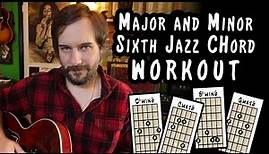 Easy Jazz Chords - Major and Minor Sixth - Basic Jazz Guitar Lesson - Mickey Baker Style 6th Chords