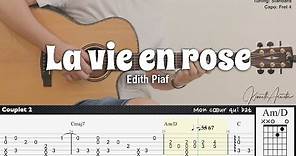La vie en rose - Edith Piaf | Fingerstyle Guitar | TAB + Chords + Lyrics