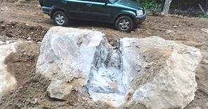 Using Ecobust to break masive boulders at Keene Castle
