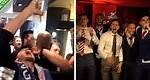 Sheffield United star Richard Stearman sloshes beer around in wild promotion celebrations