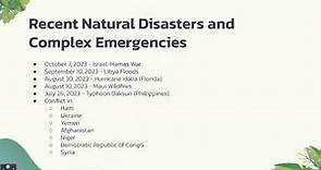 Complex Humanitarian Emergencies and Natural Disasters