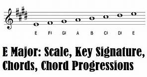 The Key of E Major - E Major Scale, Key Signature, Piano Chords and Common Chord Progressions