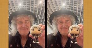 Brian May with "Funko Pop" Bri gift from Italy 01/05/2023