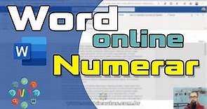 Word Online - Numerar páginas | Veja como numerar páginas no word online.