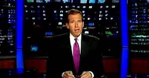Brian Williams' first broadcast as anchor of NBC Nightly News