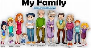 Learn Family Members With Names | My Family Members | Learn About Family | Basic English Learning