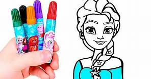 Dibuja y Colorea a Elsa 👸❄🎨 Dibujos para pintar