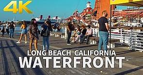 LONG BEACH - Walking Waterfront, Shoreline Village in Long Beach, California, USA, 4K UHD