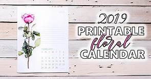 Our Floral 2019 Free Printable Calendar for You!