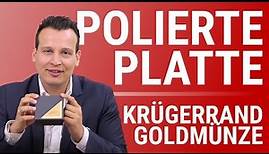 Krügerrand Goldmünze als Polierte Platte - 5.000 Stück weltweit - 1 Unze Gold (50 Jahre Jubiläum)
