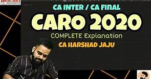 CARO 2020 - Companies Auditor's Report Order 2020 || Complete Explanation || CA Harshad Jaju