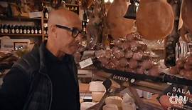 Tucci is stunned by this butcher's joke
