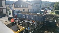 Lanscaping yard-fence demolition-excavator tiltable bucket+hydraulic hammer+container truck