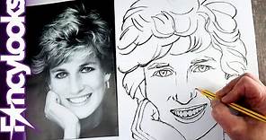Cómo hacer un boceto para retrato-Diana de Gales-paso a paso