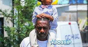 Some Proud Papa Preciousness: Idris Elba Takes A Stroll With His Toddler Son On His Shoulders