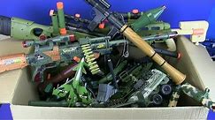 Big Box of Military Toys -Box Full of Guns Toys ! Military Gun,Trucks, Launch Rocket,Tanks Toy