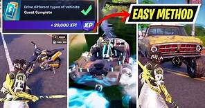 Drive different types of vehicles Fortnite