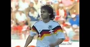 Olaf Thon scores for Germany at his home Gelsenkirchen in the Euro 1988