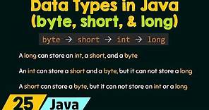 The byte, short, and long Data Types in Java