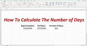 How To Calculate The Number of Days Between Two Dates In Excel