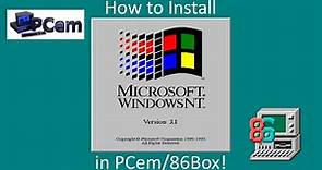 Windows NT 3.1 - Installation in PCem/86Box