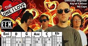 THE ONE I LOVE by R.E.M. (Easy Guitar & Lyric Scrolling Chord Chart Play-Along)