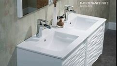 24 Inch White Bathroom Vanity with Sink, All Wood Floating Bathroom Vanity with Sink 24 Inch