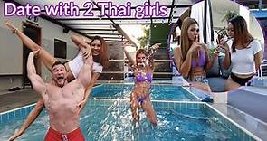 Date with 2 Thai girls in Pattaya! with @PearlyG and @itsjannybb in cute bikini at the pool
