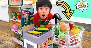 Ryan's Pretend Play Grocery shopping! One hr kids video