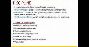 types of discipline and causes of indiscipline