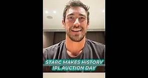 Mitchell Starc reacts after becoming the most expensive player in ipl auction history