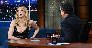 Jodie Comer Shines in Plunging Sequin Dress & Strappy Sandals on ‘Stephen Colbert’
