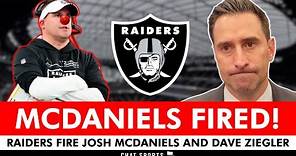 Josh McDaniels FIRED! The Las Vegas Raiders Have Fired Head Coach Josh McDaniels & GM Dave Ziegler