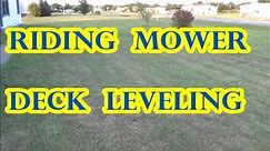 HOW TO LEVEL THE DECK ON A RIDING LAWN MOWER
