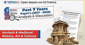 Ancient & Medieval History, Art & Culture | GS Prelims 7 Years' PYQ's (2017-2023) Analysis