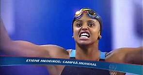 Etiene Medeiros é a primeira brasileira a faturar medalha no Mundial de Piscina Curta