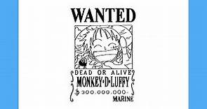 HOW TO DRAW LUFFY WANTED POSTER - ONE PIECE