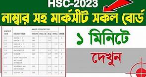 hsc result marksheet with all subject wise number | HSC All Board number with marksheet 2023