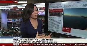 Kerry Alexandra talking to Daniela Ritorto about missing MH370 on BBC World News
