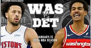 Washington Wizards vs Detroit Pistons Full Game Highlights | Jan 15 | 2024 NBA Season