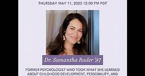 Violet Seminar: Dr. Samantha Rader ’97