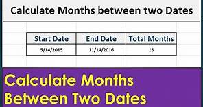 Calculate Months Between Two Dates in Excel 2013|2016 - YouTube