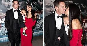 Jonathan Rhys Meyers and his baby son Wolf wear matching tuxedos at family outing to movie premiere in Norway