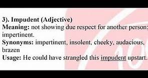 Impudent Meaning, synonym & usage